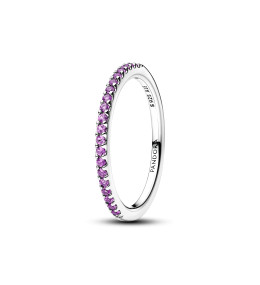 Bague Pandora demi-éternité violette scintillante en argent 925/1000 192999C04