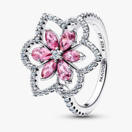 Bague Pandora cocktail double fleur en argent 925/1000 194577C01
