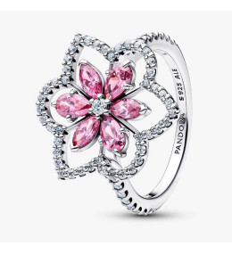 Bague Pandora cocktail double fleur en argent 925/1000 194577C01