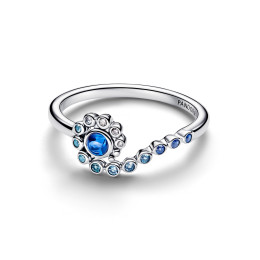 Bague Vague Disney Vaiana Pandora Argent et Cristaux Bleus