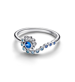 Bague Vague Disney Vaiana Pandora Argent et Cristaux Bleus