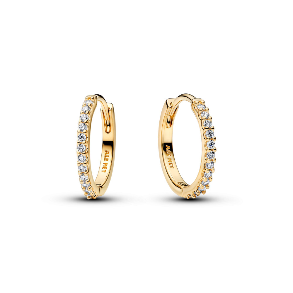 Boucles d'oreilles mini-créoles Pandora scintillantes Dorées en métal doré or jaune 585/1000,264649C01