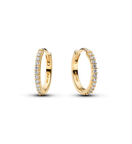 Boucles d'oreilles mini-créoles Pandora scintillantes Dorées en métal doré or jaune 585/1000,264649C01