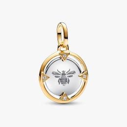 Charm médaillon Pandora abeille en métal doré or jaune 585/1000 763417C01