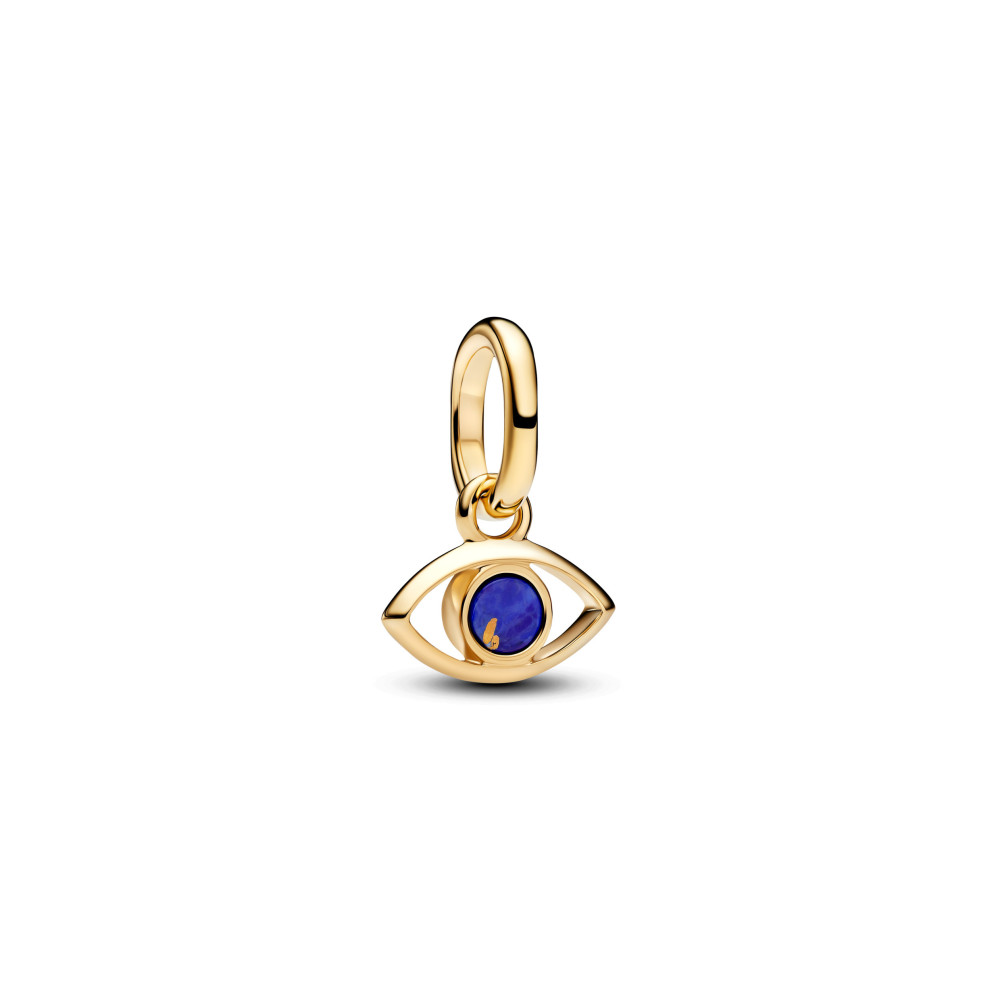 Charm mini pendentif Pandora  oeil porte-bonheur bleu doré en métal doré or jaune 585/1000 764609C01