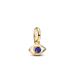 Charm mini pendentif Pandora  oeil porte-bonheur bleu doré en métal doré or jaune 585/1000 764609C01