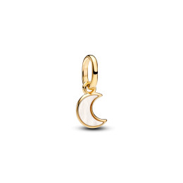 Charm mini pendentif Pandora  croissant de lune blanc doré en métal doré or jaune 585/1000 764614C01
