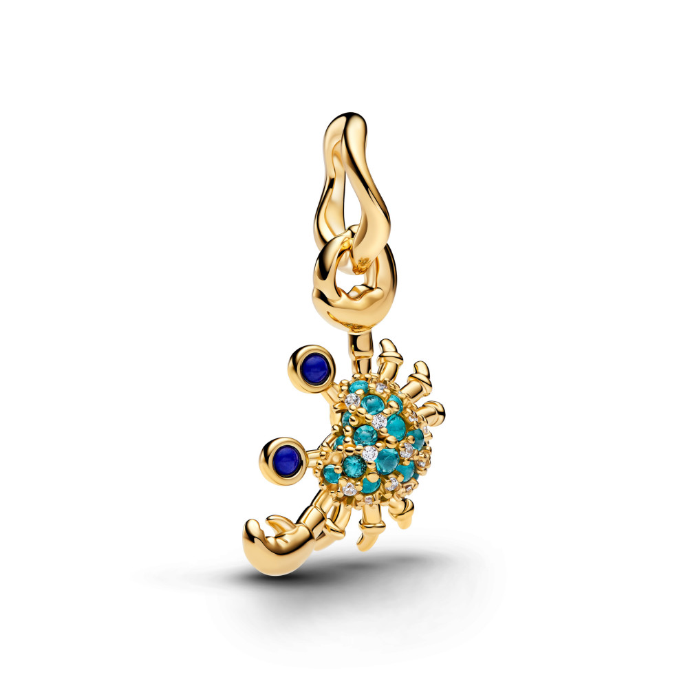 Charm Pandora crabe doré en métal doré or jaune 585/1000 764684C01