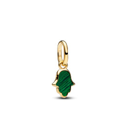 Charm pendentif Pandora Main de Fatma verte doré en métal doré or jaune 585/1000 764612C01