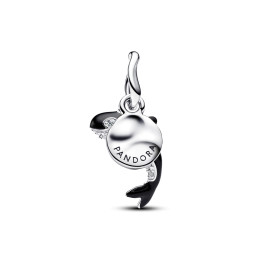 Charm Pendentif Orque Pandora Argent et Émail Noir | 794683C01