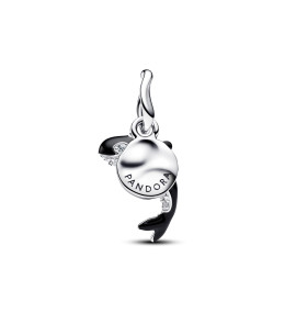Charm Pendentif Orque Pandora Argent et Émail Noir | 794683C01