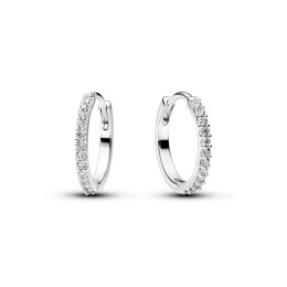 Boucles d'oreilles mini-créoles Pandora scintillantes et oxydes de zirconium en argent 925/1000 294649C01