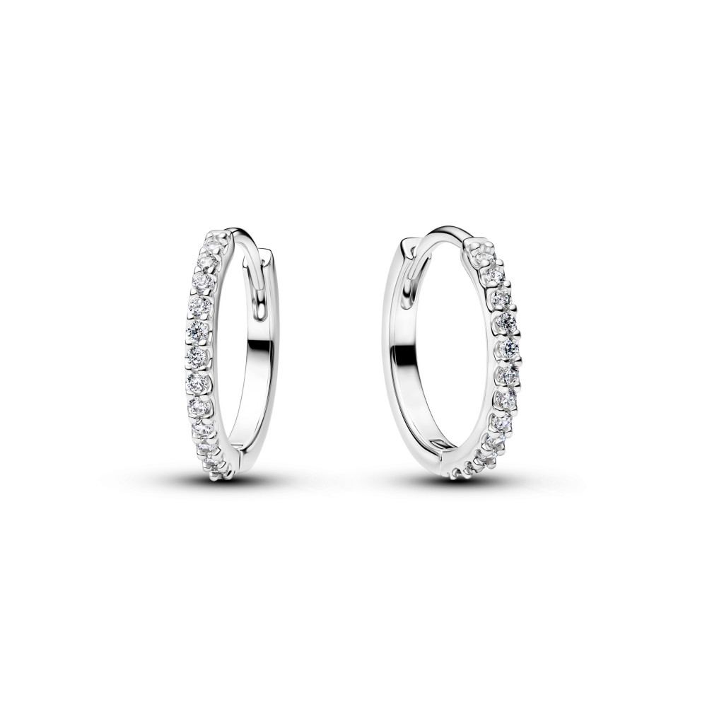 Boucles d'oreilles mini-créoles Pandora scintillantes et oxydes de zirconium en argent 925/1000 294649C01