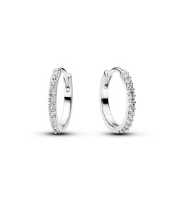 Boucles d'oreilles mini-créoles Pandora scintillantes et oxydes de zirconium en argent 925/1000 294649C01