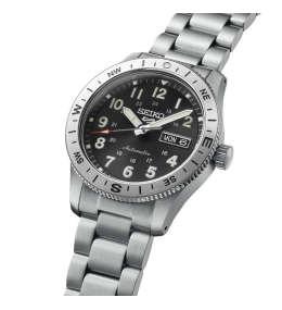 Montre Homme Seiko 5 Sports Automatique Acier Noir, HDB006K1