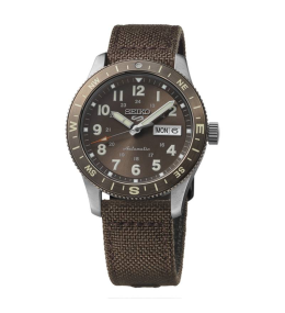 Montre Homme Seiko 5 Sports Automatique Marron Nylon, HDB009K1
