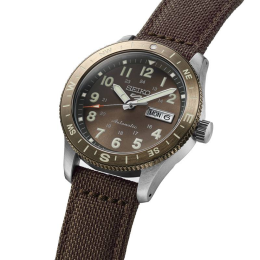 Montre Homme Seiko 5 Sports Automatique Marron Nylon, HDB009K1