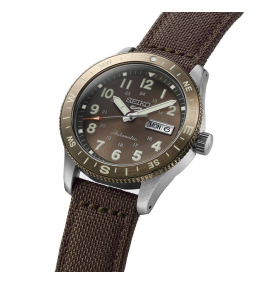 Montre Homme Seiko 5 Sports Automatique Marron Nylon, HDB009K1
