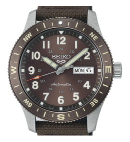 Montre Homme Seiko 5 Sports Automatique Marron Nylon, HDB009K1