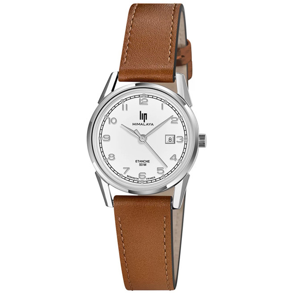 Montre Femme Lip Himalaya 29 mm, quartz, acier et cuir 671611