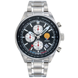 Montre Homme Patrouille De France Athos 1 Chronographe, acier cadran noir 668151