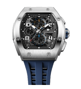 Montre Homme Tsar Bomba Elemental Chrono Silicone Bleu, TB8224Q02