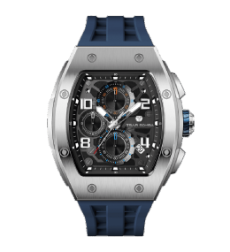 Montre Homme Tsar Bomba Elemental Chrono Silicone Bleu, TB8224Q02