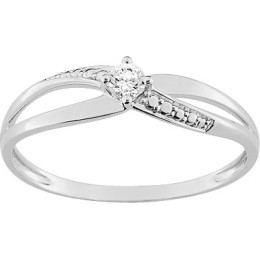 Bague or gris 375/1000, oxyde de zirconium taille brillant by Stauffer