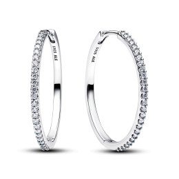 Boucles d'oreilles créoles Pandora scintillantes et oxydes de zirconium en argent 925/1000 294650C01