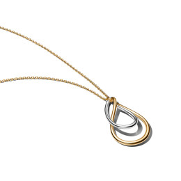 Collier Pandora avec pendentif double en argent 925/1000 et métal doré or jaune 585/1000 364668C00-50