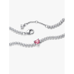 Bracelet Rivière Argent Cœur Rose Pandora, 590041C03