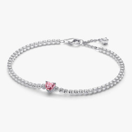 Bracelet Pandora coeur scintillant rose, en argent 925/1000, 590041C03
