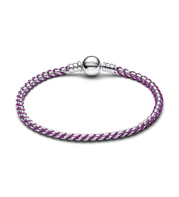 Bracelet Maille Vénitienne & Cordon Violet Pandora, 593816C03