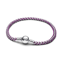 Bracelet Pandora maille venitienne et cordon violet en argent 925/1000, 593816C03