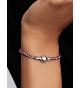 Bracelet Maille Vénitienne & Cordon Violet Pandora, 593816C03