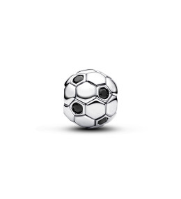 Charm Ballon de Football Argent et Pierres cristaux Noires Pandora 794710C01