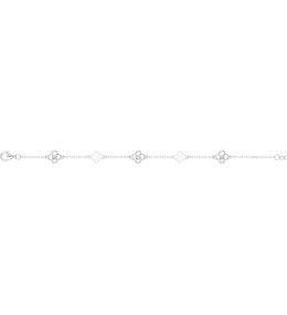 Bracelet Argent Multi-Motifs Trèfles et Diamant La Garçonne 20300049