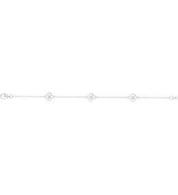 Bracelet Argent 3 Trèfles Ajourés et Diamant La Garçonne 20300050