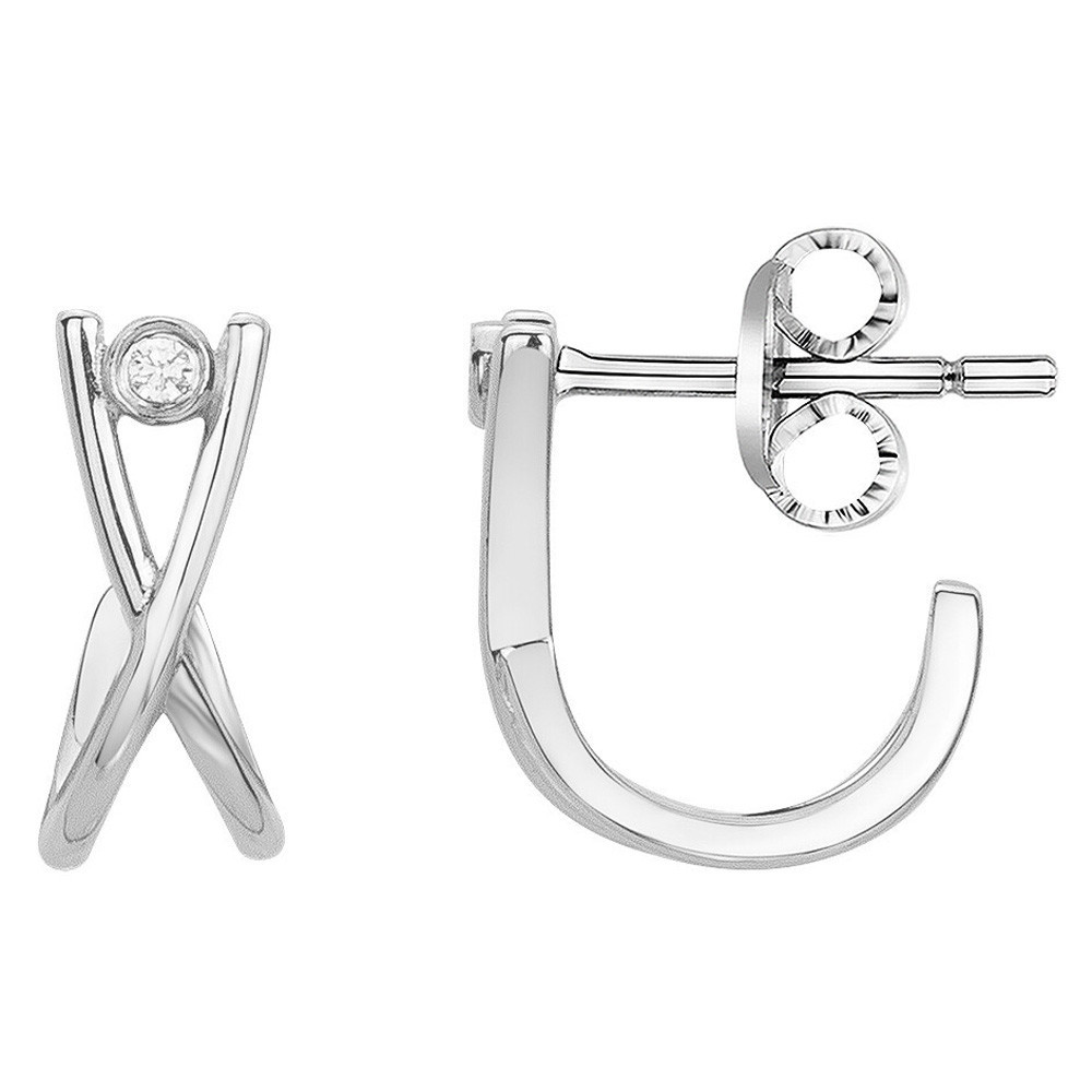 Boucles d'oreilles Argent 925/1000, La Garçonne Diamant, 20400021