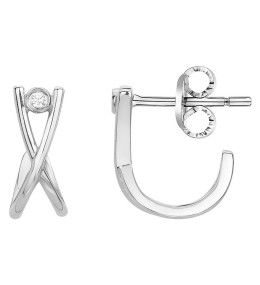 Boucles d'oreilles Argent 925/1000, La Garçonne Diamant, 20400021