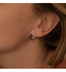 Boucles d'oreilles Croisées Argent et Diamants La Garçonne 20400021