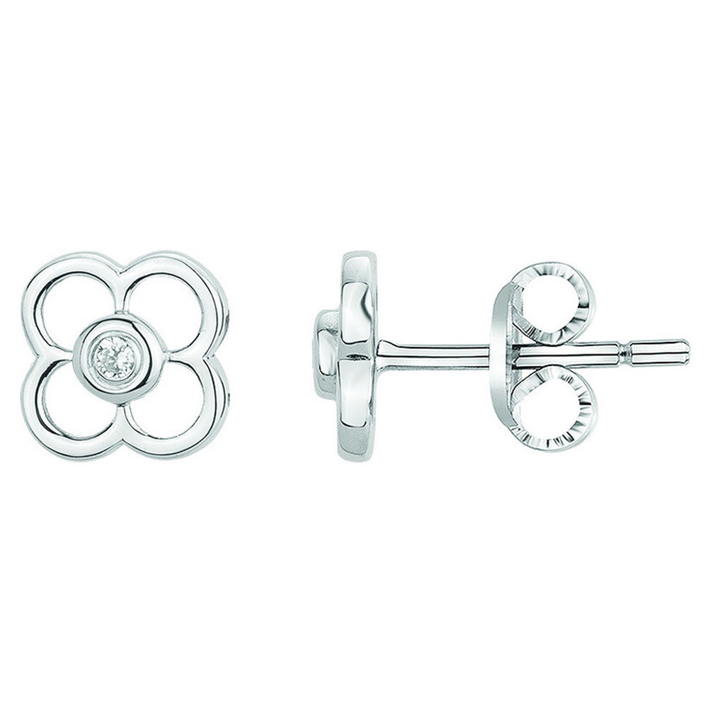 Boucles d'oreilles Argent 925/1000, La Garçonne Diamant, 20400046