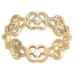 Bague La Garçonne Diamant, couronne de trèfles en plaqué or 26100054