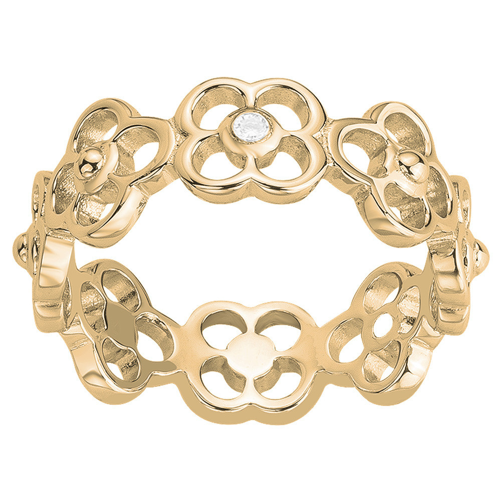 Bague La Garçonne Diamant, couronne de trèfles en plaqué or 26100054