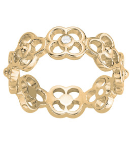 Bague La Garçonne Diamant, couronne de trèfles en plaqué or 26100054