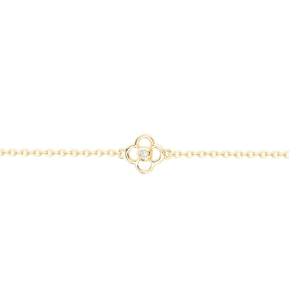 Bracelet La Garçonne Diamant, motif floral ajouré en plaqué or 26300045