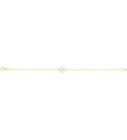 Bracelet Fin Trèfle Fleuri en Plaqué Or et Diamant, La Garçonne 26300045