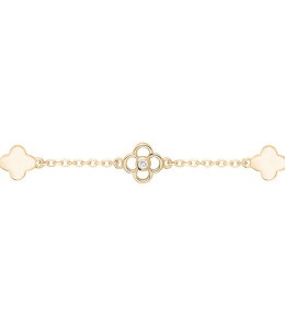 Bracelet La Garçonne Diamant, farandole de trèfles rythmée en plaqué or 26300048