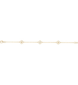 Bracelet 3 Trèfles Ajourés en Plaqué Or et Diamant, La Garçonne 26300049