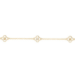 Bracelet La Garçonne Diamant, farandole de trèfles ajourés en plaqué or 26300049